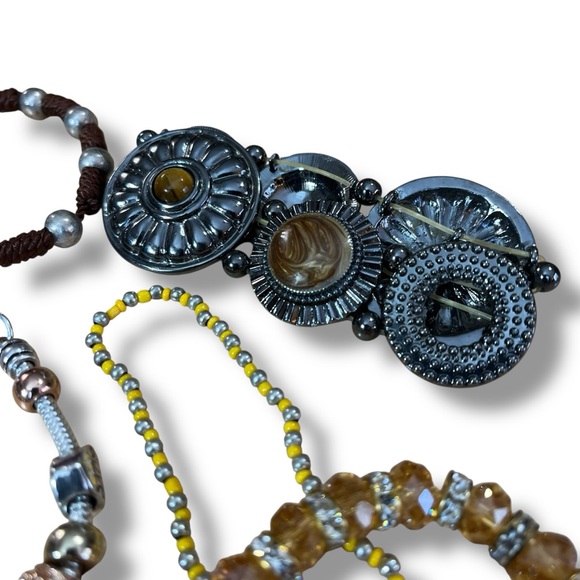 Elegant Gold and Brown Assortment of Bracelets - Picture 5 of 7